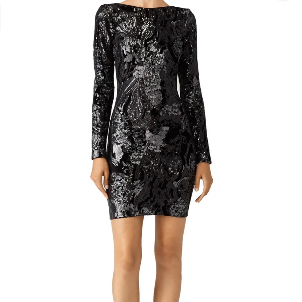 Dress the Population Black Sequin Mini Skirt